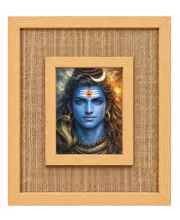 Lord Shiva Laminated Jute Wall Photo Frame, 14 X 16 Inch (F174898)