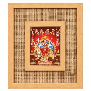 Durga Maa Laminated Jute Wall Photo Frame, 14 X 16 Inch (F174899) Durga Maa Laminated Jute Wall Photo Frame, 14 X 16 Inch (F174899)