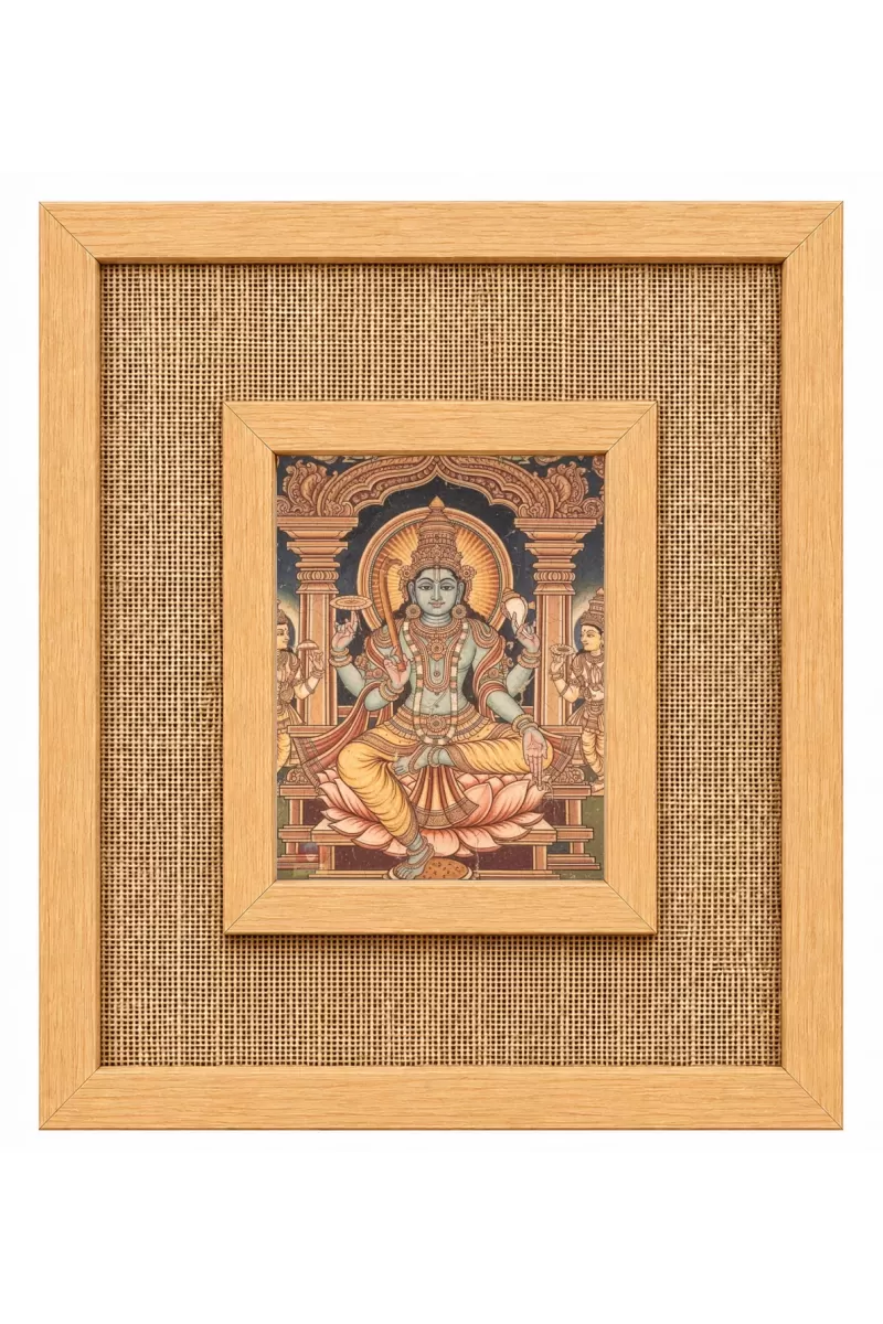 Visnu Vagwan Laminated Jute Wall Photo Frame, 14 X 16 Inch (F174903)