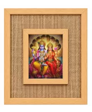 Goddess Lakshmi Narayan Laminated Jute Wall Photo Frame, 14 X 16 Inch (F174905)