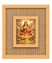 Goddess Lakshmi Laminated Jute Wall Photo Frame, 14 X 16 Inch (F174908)