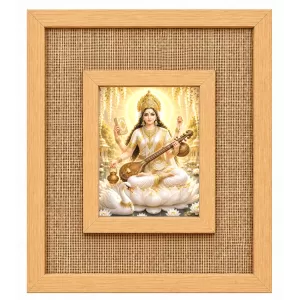 Goddess Saraswati Laminated Jute Wall Photo Frame, 14 X 16 Inch (F174911) Goddess Saraswati Laminated Jute Wall Photo Frame, 14 X 16 Inch (F174911)