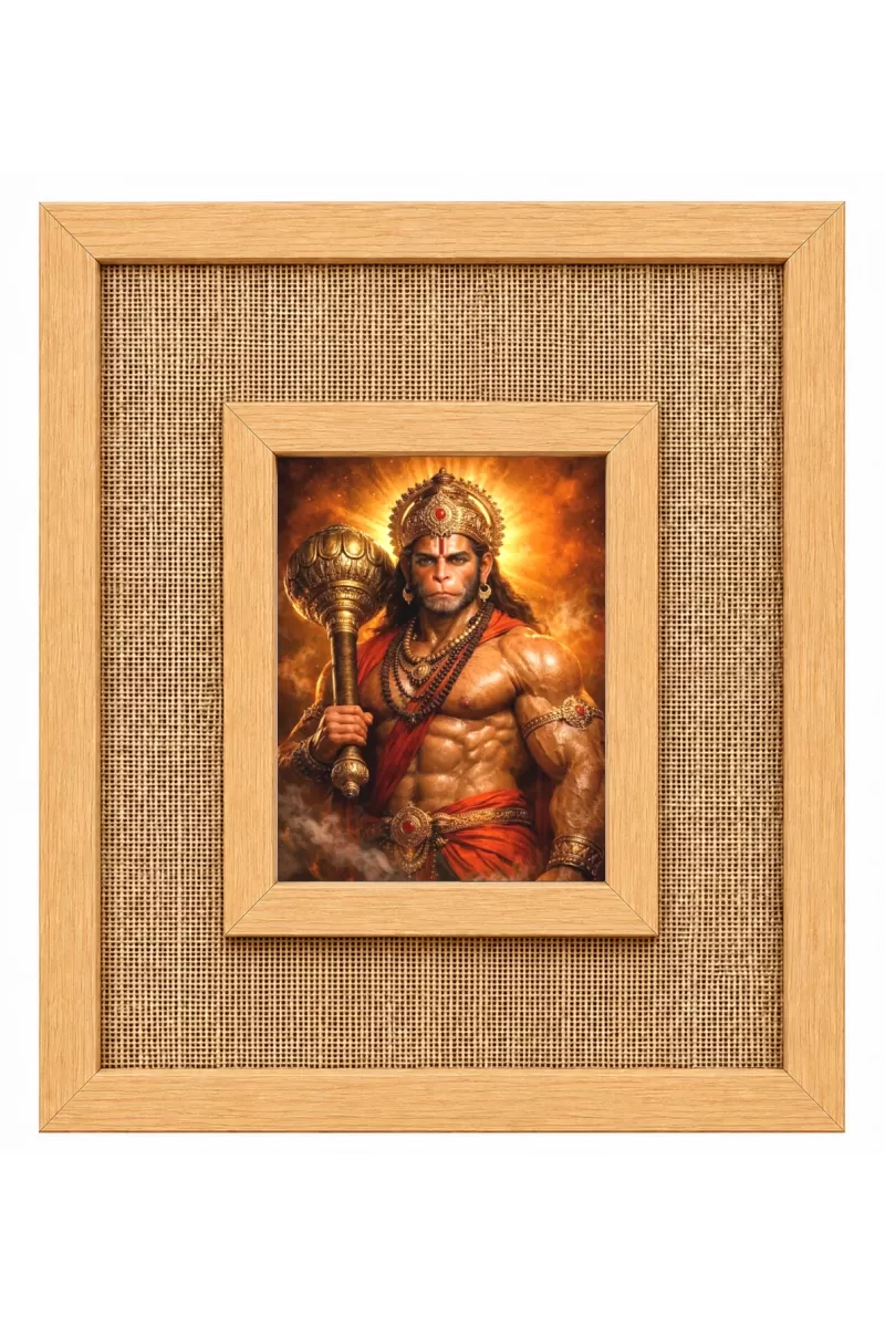 Hanuman Laminated Jute Wall Photo Frame, 14 X 16 Inch (F174919)