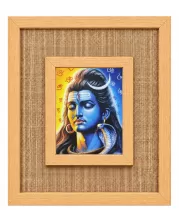 Lord Shiva Laminated Jute Wall Photo Frame, 14 X 16 Inch (F174920)