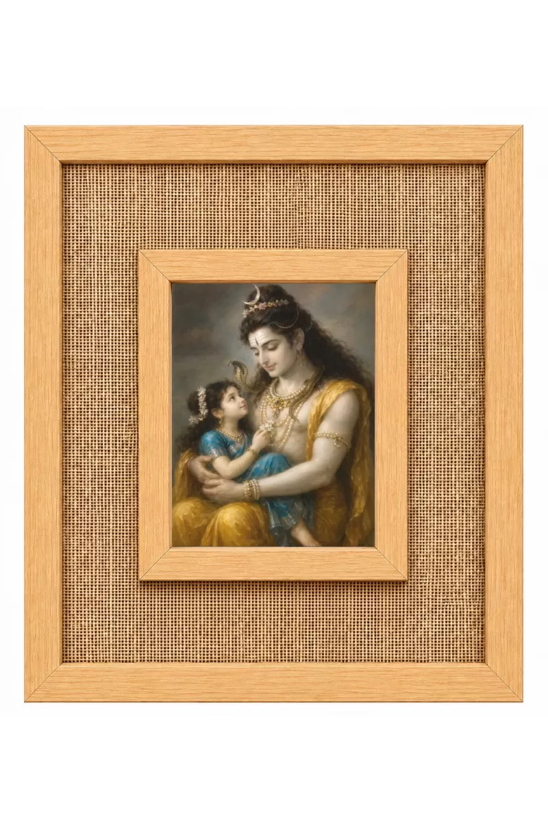 Maa Durga Laminated Jute Wall Photo Frame, 14 X 16 Inch (F174922)