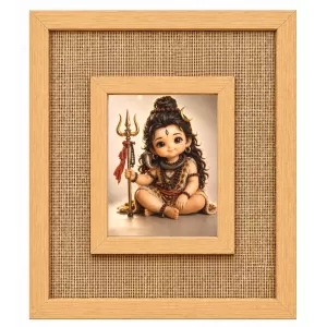 Lord Shiva Laminated Jute Wall Photo Frame, 14 X 16 Inch (F174924) Lord Shiva Laminated Jute Wall Photo Frame, 14 X 16 Inch (F174924)