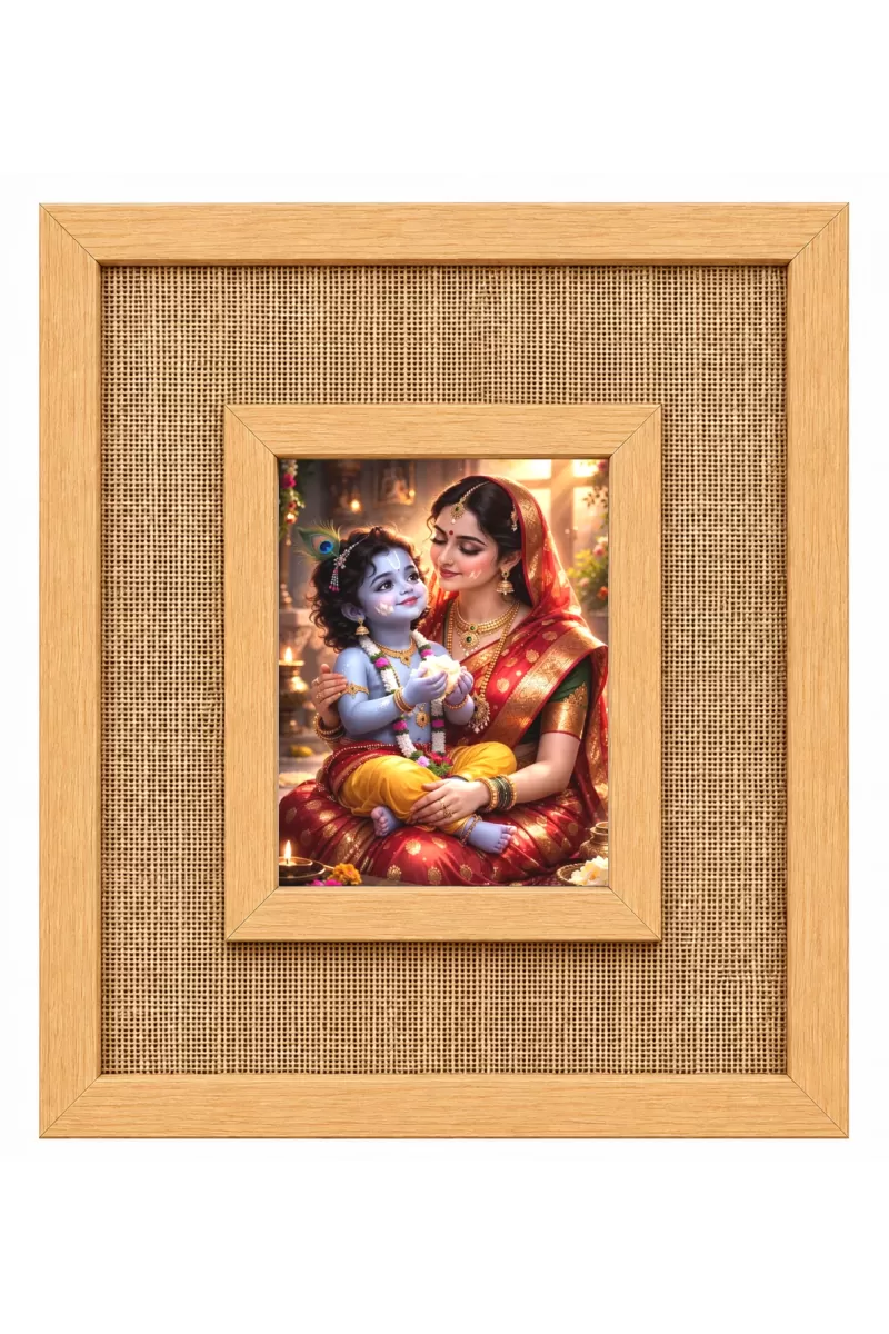 Yashoda Krishna Laminated Jute Wall Photo Frame, 14 X 16 Inch (F174930)