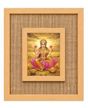 Goddess Lakshmi Laminated Jute Wall Photo Frame, 14 X 16 Inch (F174932)
