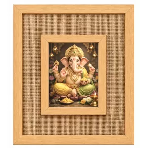 Lord Ganesha Laminated Jute Wall Photo Frame, 14 X 16 Inch (F174933) Lord Ganesha Laminated Jute Wall Photo Frame, 14 X 16 Inch (F174933)