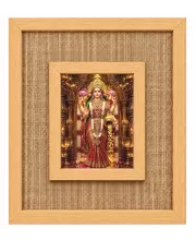Goddess Lakshmi Laminated Jute Wall Photo Frame, 14 X 16 Inch (F174938)