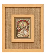 Goddess Saraswati Laminated Jute Wall Photo Frame, 14 X 16 Inch (F174943)
