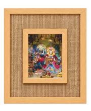 Radha Krishna Laminated Jute Wall Photo Frame, 14 X 16 Inch (F174945)