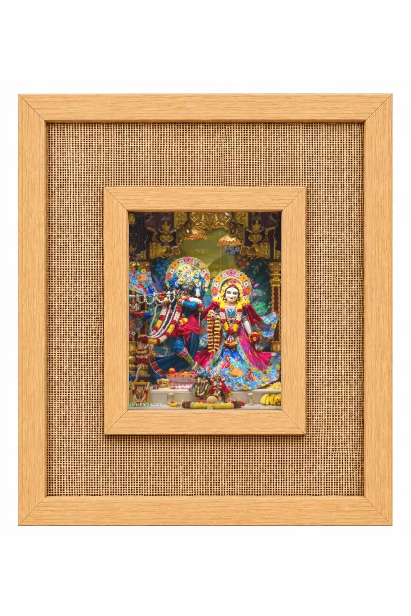 Radha Krishna Laminated Jute Wall Photo Frame, 14 X 16 Inch (F174945)