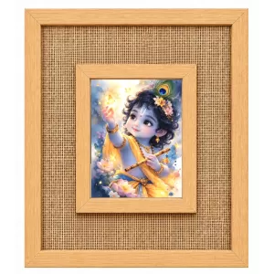 Lord Krishna Laminated Jute Wall Photo Frame, 14 X 16 Inch (F174946) Lord Krishna Laminated Jute Wall Photo Frame, 14 X 16 Inch (F174946)