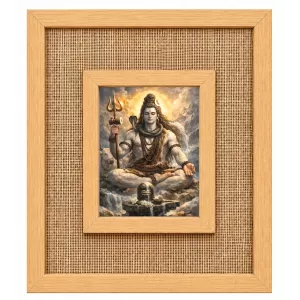 Lord Shiva Laminated Jute Wall Photo Frame, 14 X 16 Inch (F174947) Lord Shiva Laminated Jute Wall Photo Frame, 14 X 16 Inch (F174947)