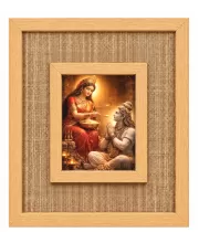 Shiva Parvati Laminated Jute Wall Photo Frame, 14 X 16 Inch (F174948)