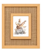 Saraswati Maa Laminated Jute Wall Photo Frame, 14 X 16 Inch (F174951)
