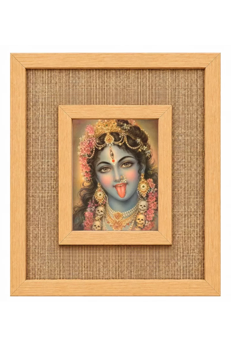 Goddess Kali Laminated Jute Wall Photo Frame, 14 X 16 Inch (F174952)