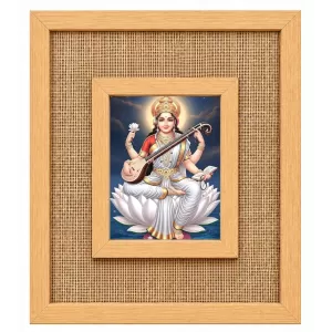 Goddess Saraswati Laminated Jute Wall Photo Frame, 14 X 16 Inch (F174953) Goddess Saraswati Laminated Jute Wall Photo Frame, 14 X 16 Inch (F174953)