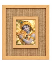 Lord Krishna Laminated Jute Wall Photo Frame, 14 X 16 Inch (F174954)