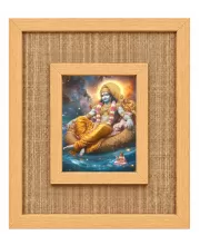 Lord Narayan Laminated Jute Wall Photo Frame, 14 X 16 Inch (F174955)