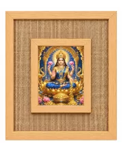 Goddess Lakshmi Laminated Jute Wall Photo Frame, 14 X 16 Inch (F174957)