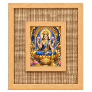 Goddess Lakshmi Laminated Jute Wall Photo Frame, 14 X 16 Inch (F174957) Goddess Lakshmi Laminated Jute Wall Photo Frame, 14 X 16 Inch (F174957)