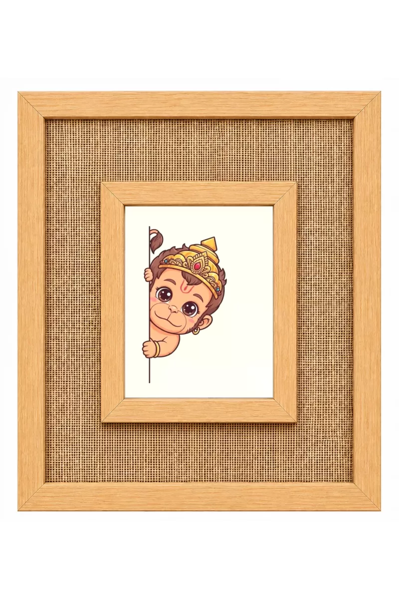 Hanuman Laminated Jute Wall Photo Frame, 14 X 16 Inch (F174959)