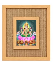 Goddess Lakshmi Laminated Jute Wall Photo Frame, 14 X 16 Inch (F174960)