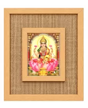 Goddess Lakshmi Laminated Jute Wall Photo Frame, 14 X 16 Inch (F174962)
