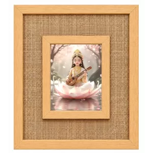 Goddess Saraswati Laminated Jute Wall Photo Frame, 14 X 16 Inch (F174965) Goddess Saraswati Laminated Jute Wall Photo Frame, 14 X 16 Inch (F174965)
