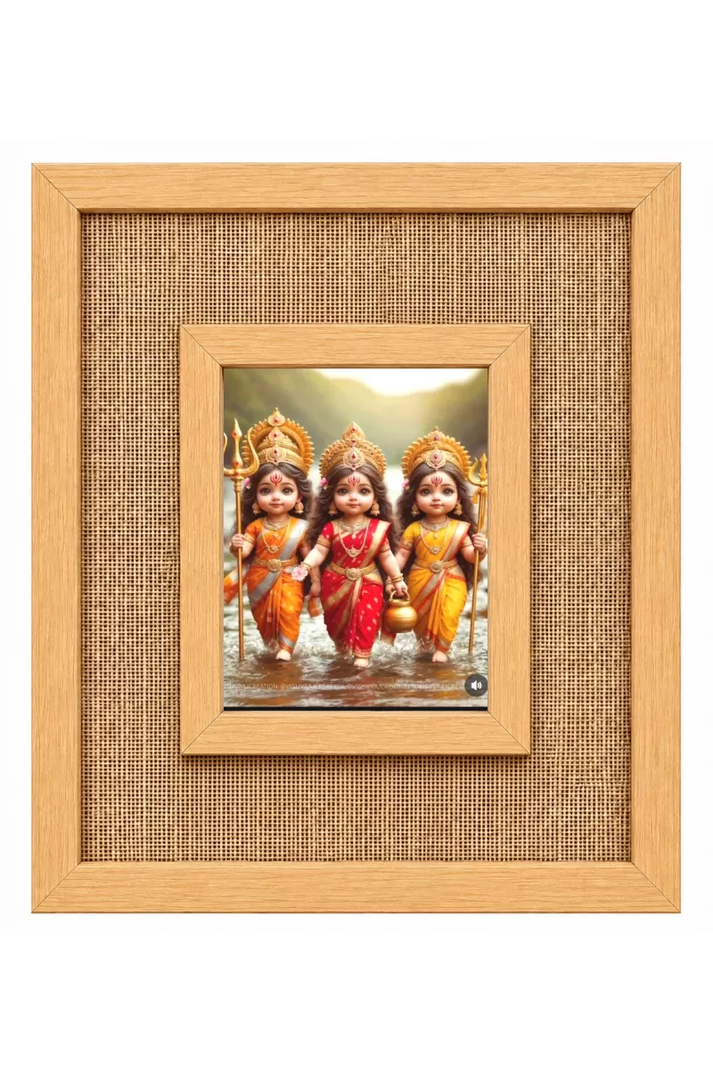 Baby Goddess Laminated Jute Wall Photo Frame, 14 X 16 Inch (F174966)
