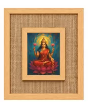 Goddess Lakshmi Laminated Jute Wall Photo Frame, 14 X 16 Inch (F174969)