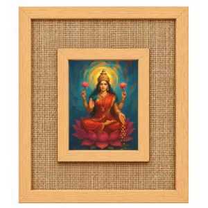 Goddess Lakshmi Laminated Jute Wall Photo Frame, 14 X 16 Inch (F174969) Goddess Lakshmi Laminated Jute Wall Photo Frame, 14 X 16 Inch (F174969)