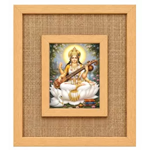 Goddess Saraswati Laminated Jute Wall Photo Frame, 14 X 16 Inch (F174975) Goddess Saraswati Laminated Jute Wall Photo Frame, 14 X 16 Inch (F174975)
