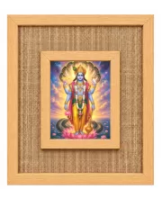 Lord Vishnu Laminated Jute Wall Photo Frame, 14 X 16 Inch (F174978)