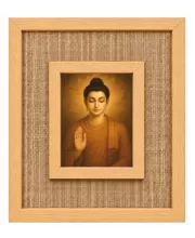 Buddha Laminated Jute Wall Photo Frame, 14 X 16 Inch (F174981)