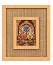 Lakshmi Ganesha Laminated Jute Wall Photo Frame, 14 X 16 Inch (F174987)