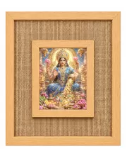 Goddess Lakshmi Laminated Jute Wall Photo Frame, 14 X 16 Inch (F174988)