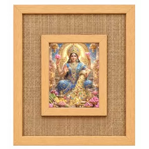 Goddess Lakshmi Laminated Jute Wall Photo Frame, 14 X 16 Inch (F174988) Goddess Lakshmi Laminated Jute Wall Photo Frame, 14 X 16 Inch (F174988)