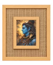 Lord Shiva Laminated Jute Wall Photo Frame, 14 X 16 Inch (F174989)