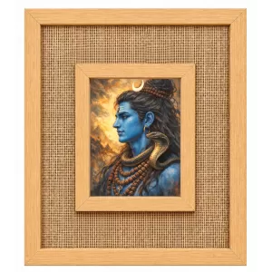 Lord Shiva Laminated Jute Wall Photo Frame, 14 X 16 Inch (F174989) Lord Shiva Laminated Jute Wall Photo Frame, 14 X 16 Inch (F174989)