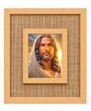 Jesus Christ Laminated Jute Wall Photo Frame, 14 X 16 Inch (F174990)