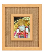 Sai Baba Laminated Jute Wall Photo Frame, 14 X 16 Inch (F174993)