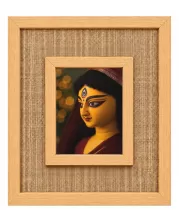 Durga Maa Laminated Jute Wall Photo Frame, 14 X 16 Inch (F174996)
