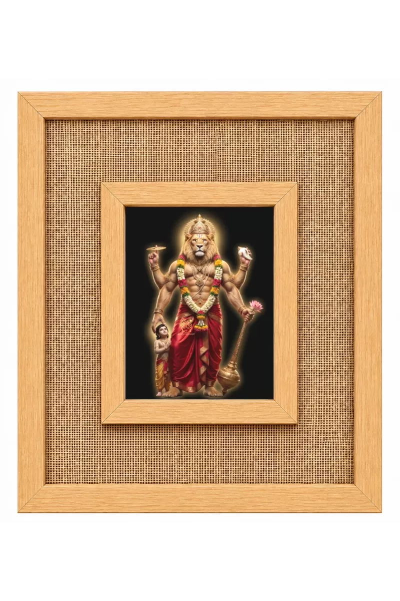Lord Narshima Laminated Jute Wall Photo Frame, 14 X 16 Inch (F174998)