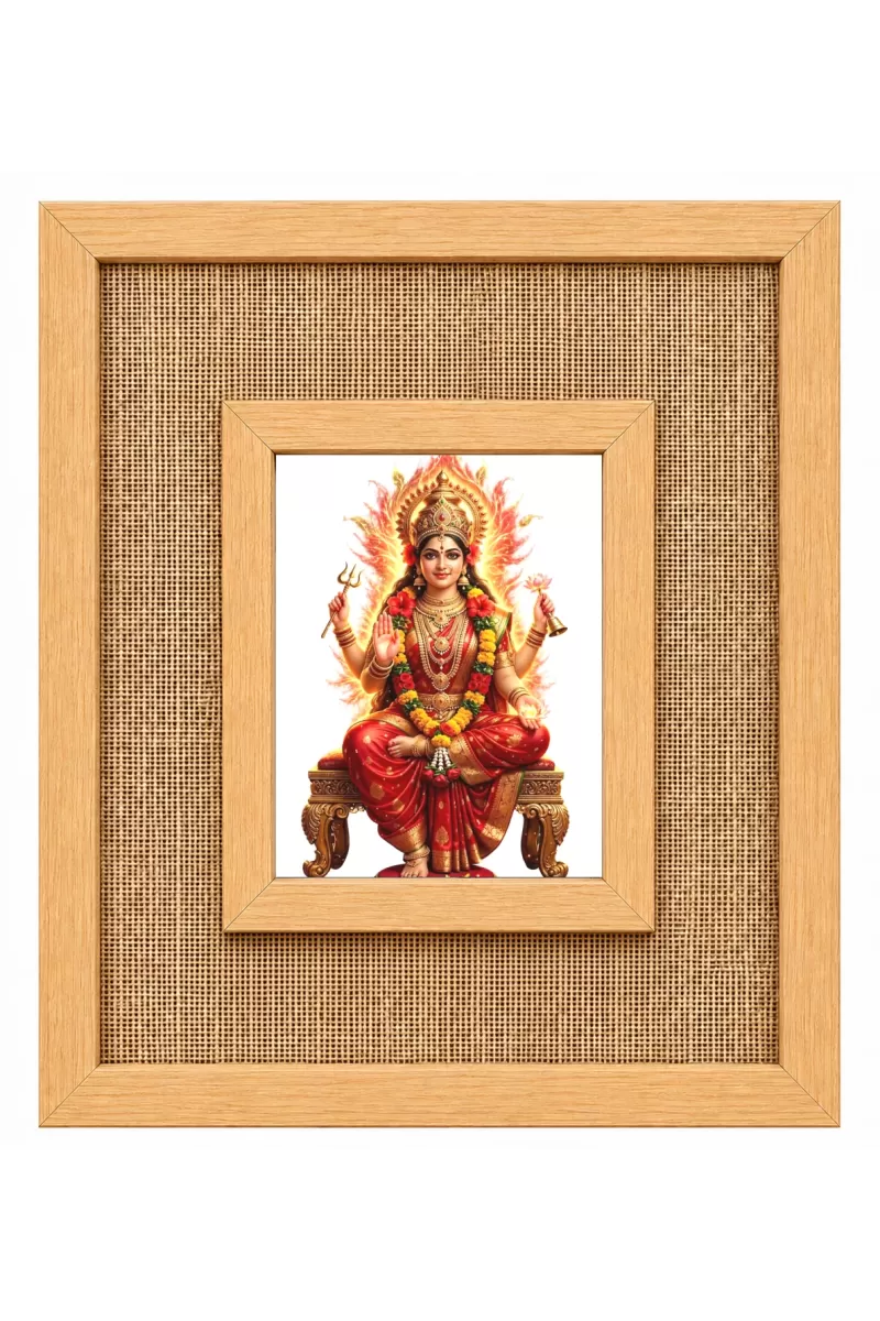 Devi Durga Laminated Jute Wall Photo Frame, 14 X 16 Inch (F175001)