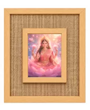 Goddess Lakshmi Laminated Jute Wall Photo Frame, 14 X 16 Inch (F175002)