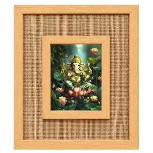 Lord Ganesha Laminated Jute Wall Photo Frame, 14 X 16 Inch (F175004) Lord Ganesha Laminated Jute Wall Photo Frame, 14 X 16 Inch (F175004)