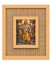 Lord Vishnu Laminated Jute Wall Photo Frame, 14 X 16 Inch (F175005)